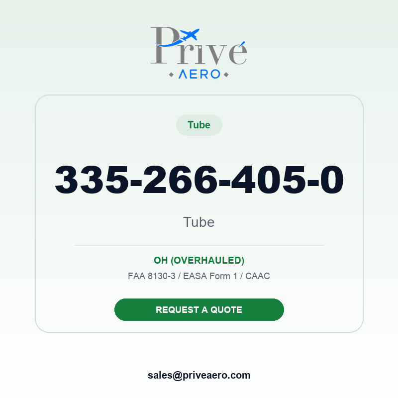 P/N 335-266-405-0 Tube 335-266-405-0 Tube – Privé Aero