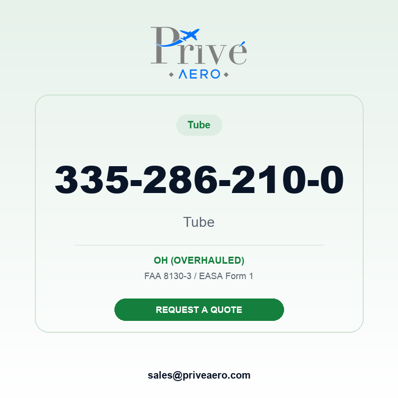 P/N 335-286-210-0 Tube 335-286-210-0 Tube – Privé Aero