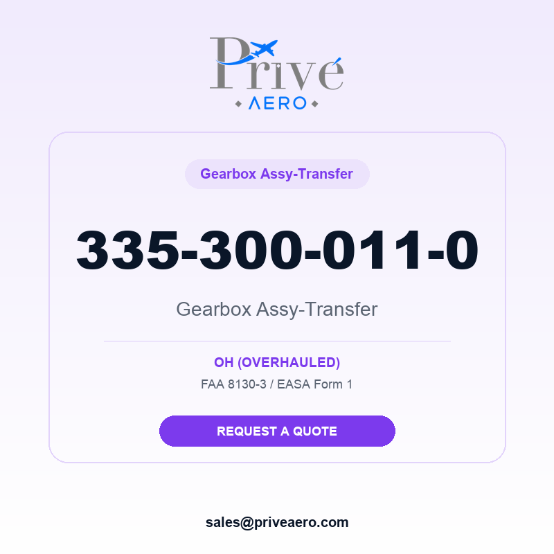 P/N 335-300-011-0 Gearbox Assy-Transfer 335-300-011-0 Gearbox Assy-Transfer – Privé Aero