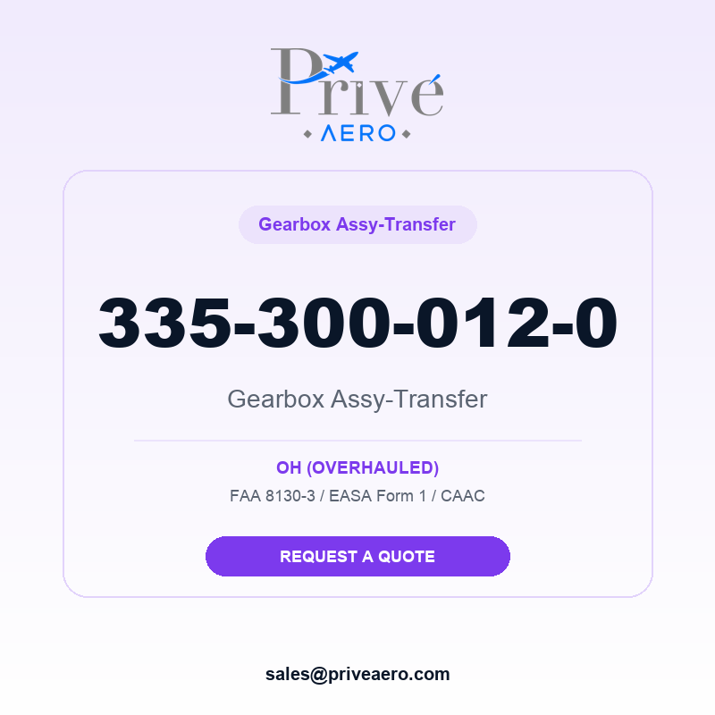 P/N 335-300-012-0 Gearbox Assy-Transfer 335-300-012-0 Gearbox Assy-Transfer – Privé Aero