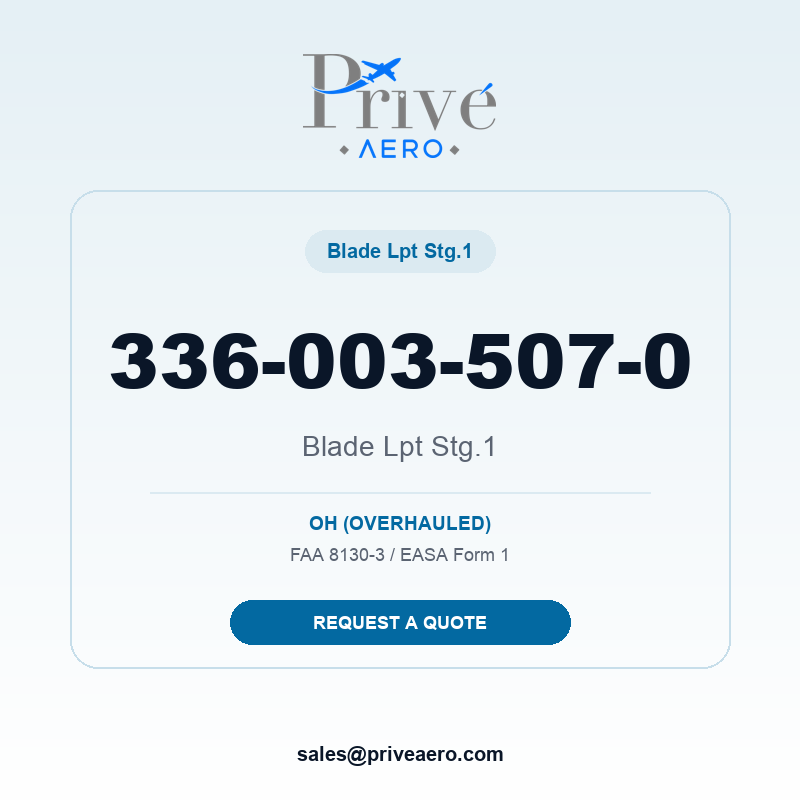 P/N 336-003-507-0 Blade Lpt Stg.1 336-003-507-0 Blade Lpt Stg.1 – Privé Aero