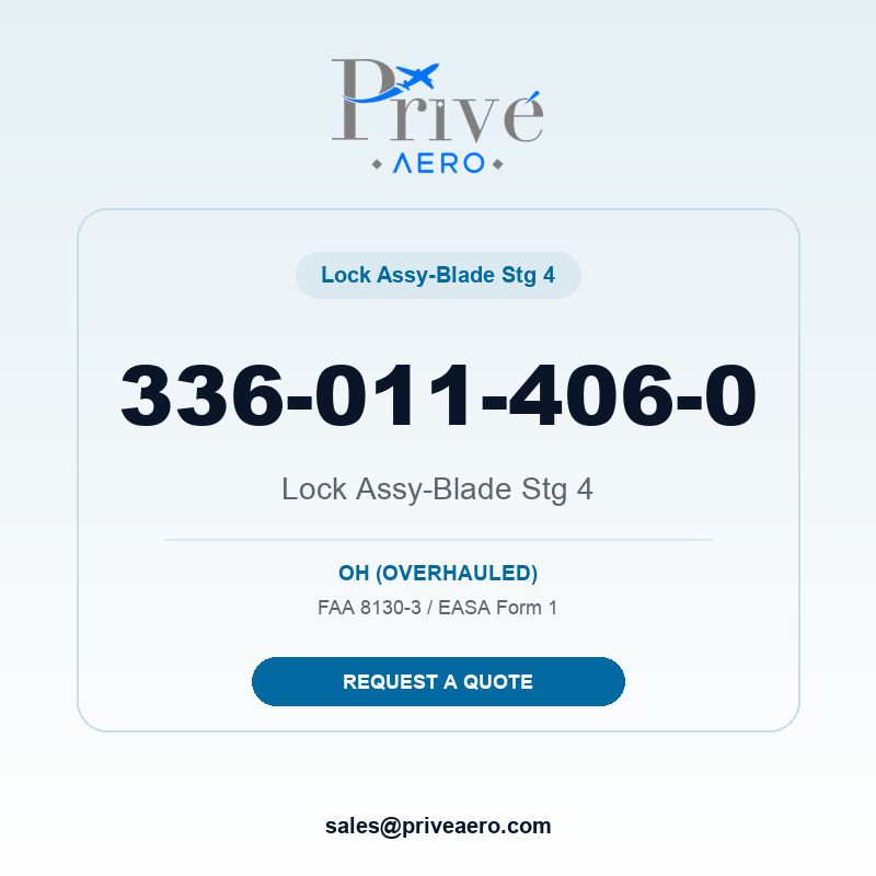 P/N 336-011-406-0 Lock Assy-Blade Stg 4 336-011-406-0 Lock Assy-Blade Stg 4 – Privé Aero