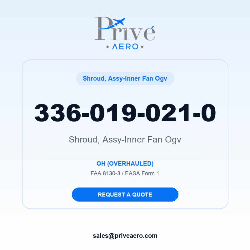 P/N 336-019-021-0 Shroud, Assy-Inner Fan Ogv 336-019-021-0 Shroud, Assy-Inner Fan Ogv – Privé Aero
