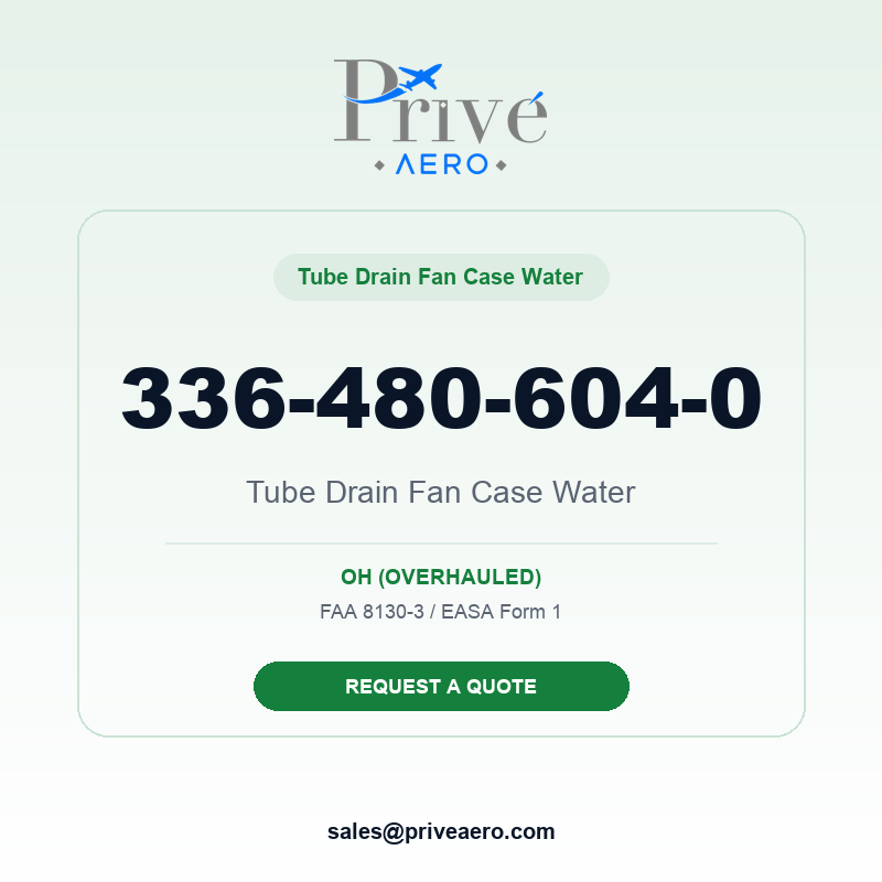 P/N 336-480-604-0 Tube Drain Fan Case Water 336-480-604-0 Tube Drain Fan Case Water – Privé Aero