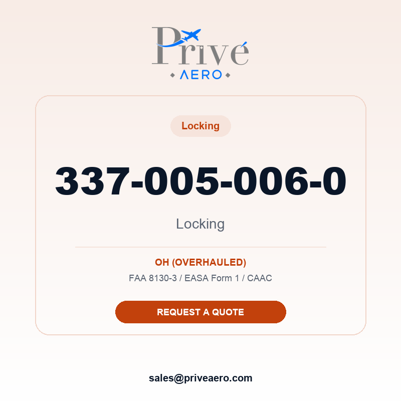 P/N 337-005-006-0 Locking 337-005-006-0 Locking – Privé Aero