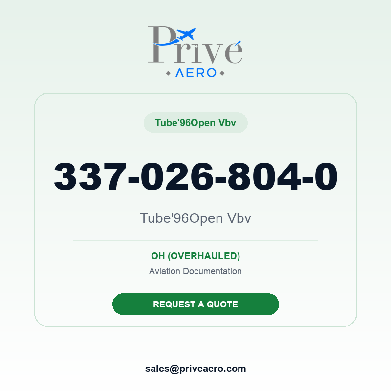 P/N 337-026-804-0 Tube'96Open Vbv 337-026-804-0 Tube'96Open Vbv – Privé Aero