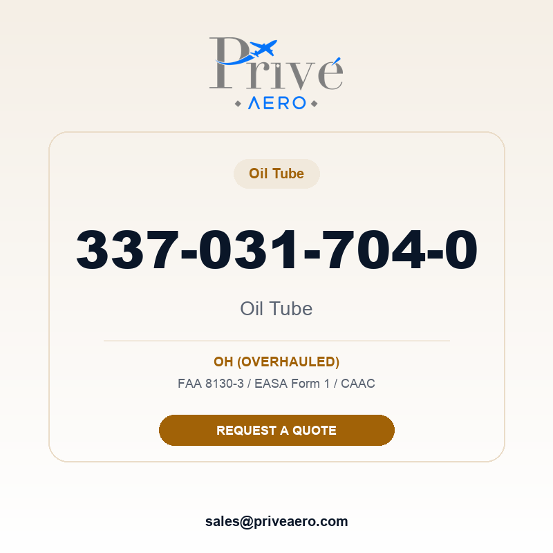 P/N 337-031-704-0 Oil Tube 337-031-704-0 Oil Tube – Privé Aero
