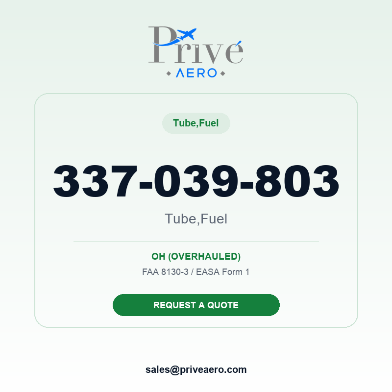 P/N 337-039-803 Tube,Fuel 337-039-803 Tube,Fuel – Privé Aero