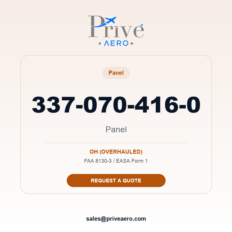 P/N 337-070-416-0 Panel 337-070-416-0 Panel – Privé Aero