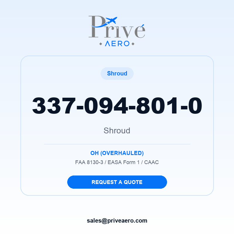 P/N 337-094-801-0 Shroud 337-094-801-0 Shroud – Privé Aero