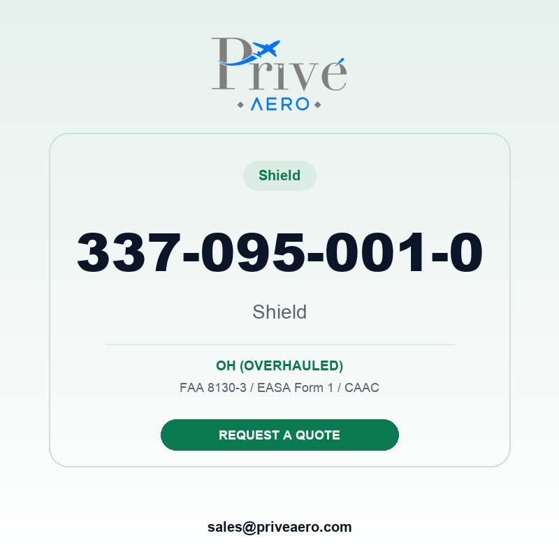 P/N 337-095-001-0 Shield 337-095-001-0 Shield – Privé Aero