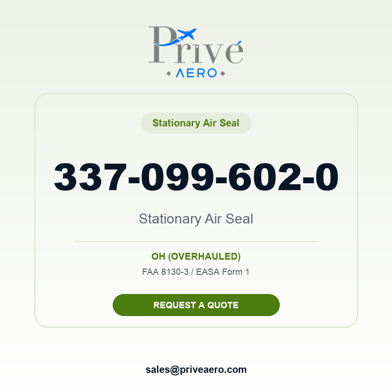 P/N 337-099-602-0 Stationary Air Seal 337-099-602-0 Stationary Air Seal – Privé Aero