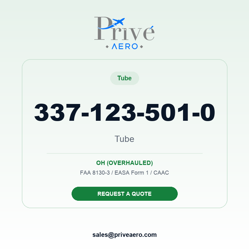 P/N 337-123-501-0 Tube 337-123-501-0 Tube – Privé Aero