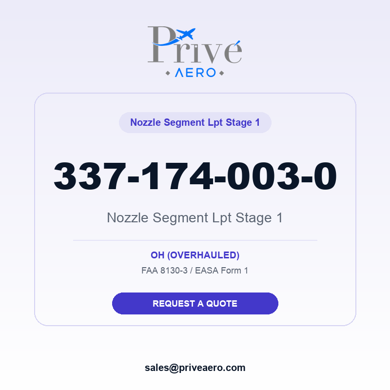 P/N 337-174-003-0 Nozzle Segment Lpt Stage 1 337-174-003-0 Nozzle Segment Lpt Stage 1 – Privé Aero