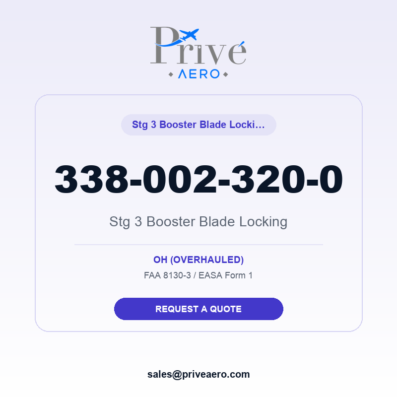 P/N 338-002-320-0 Stg 3 Booster Blade Locking 338-002-320-0 Stg 3 Booster Blade Locking – Privé Aero
