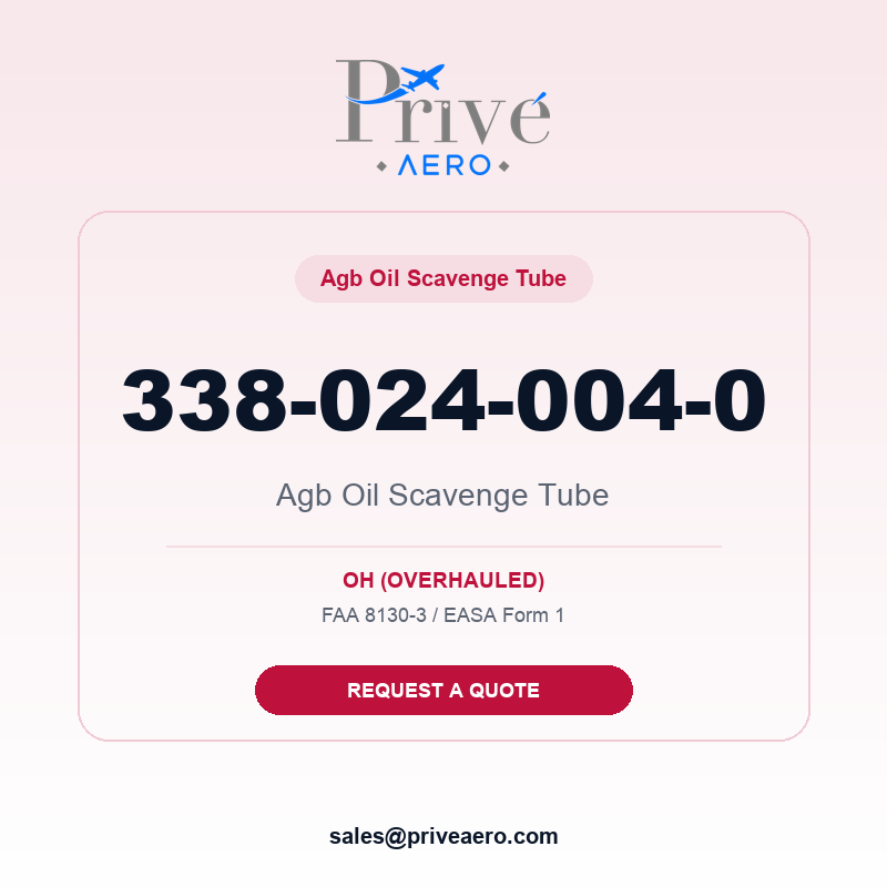 P/N 338-024-004-0 Agb Oil Scavenge Tube 338-024-004-0 Agb Oil Scavenge Tube – Privé Aero