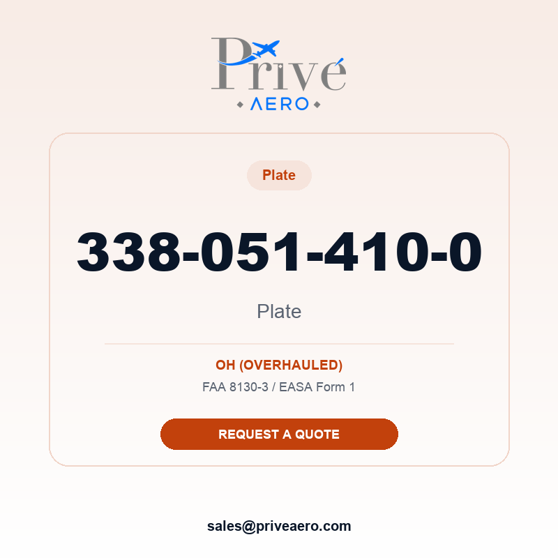 P/N 338-051-410-0 Plate 338-051-410-0 Plate – Privé Aero