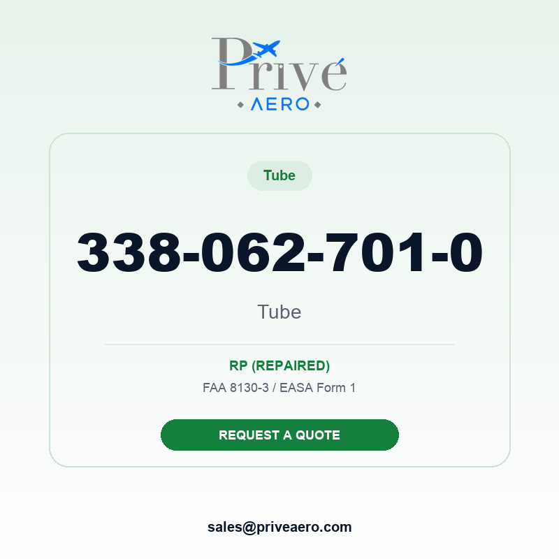 P/N 338-062-701-0 Tube 338-062-701-0 Tube – Privé Aero