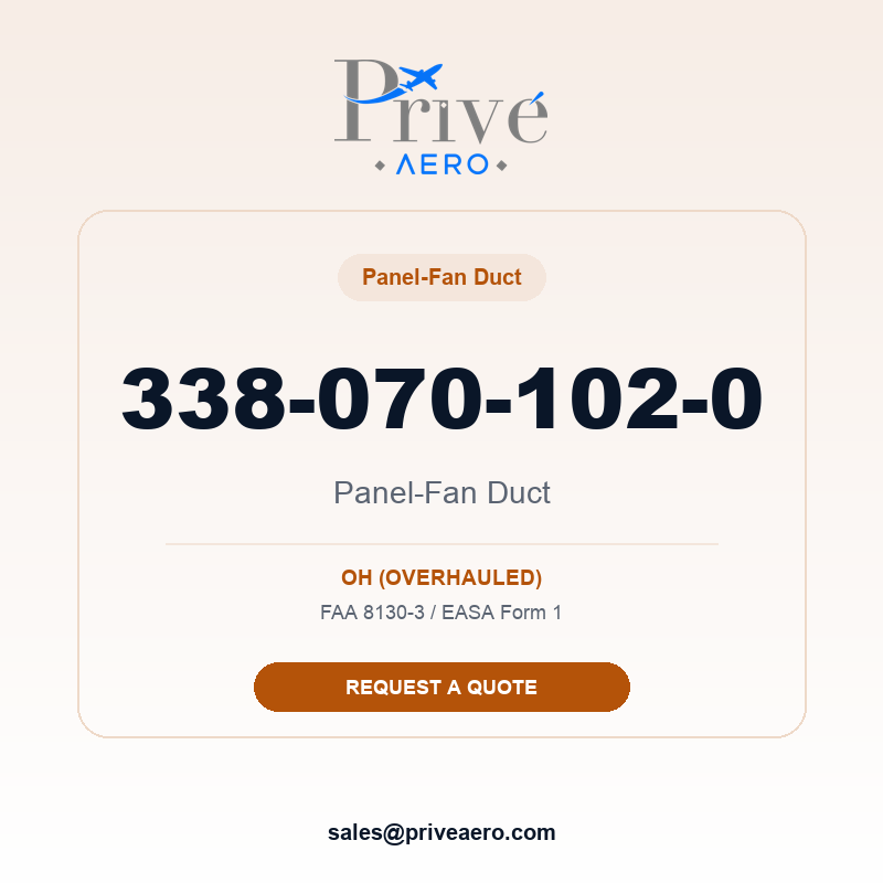 P/N 338-070-102-0 Panel-Fan Duct 338-070-102-0 Panel-Fan Duct – Privé Aero
