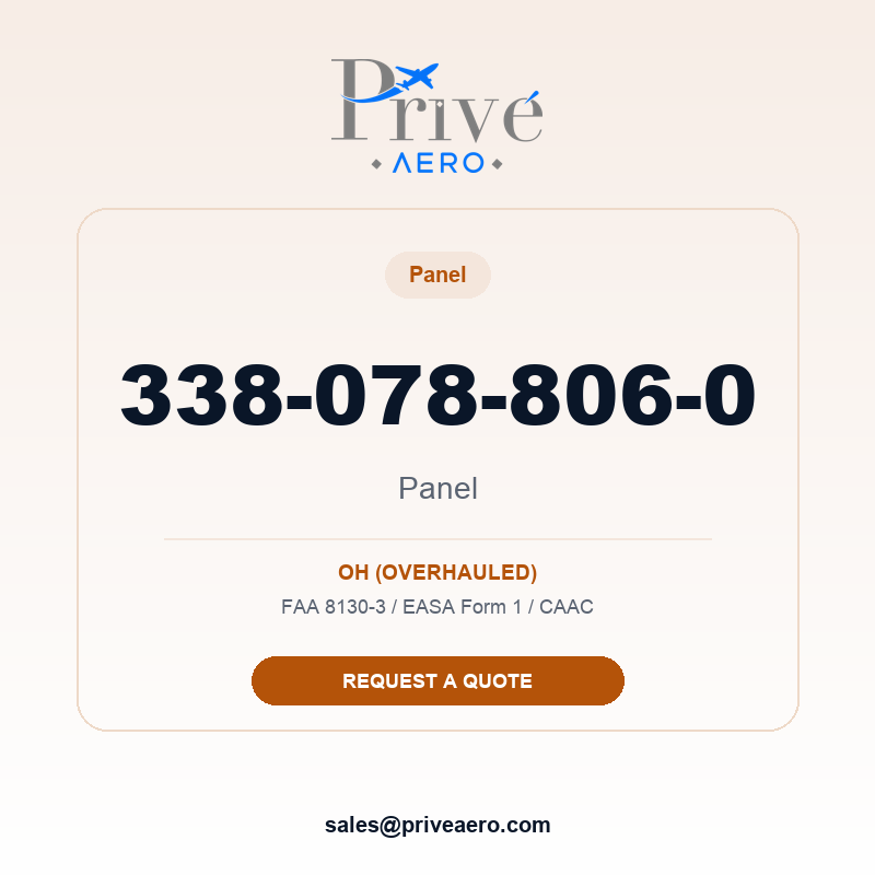 P/N 338-078-806-0 Panel 338-078-806-0 Panel – Privé Aero