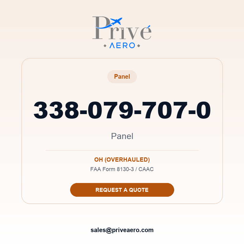P/N 338-079-707-0 Panel 338-079-707-0 Panel – Privé Aero