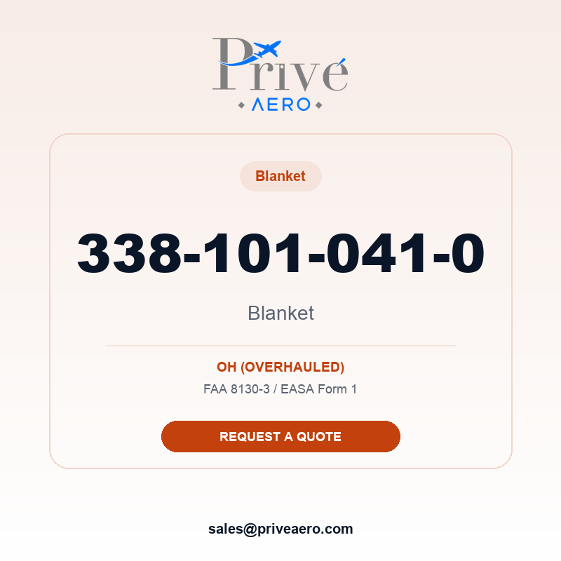 P/N 338-101-041-0 Blanket 338-101-041-0 Blanket – Privé Aero