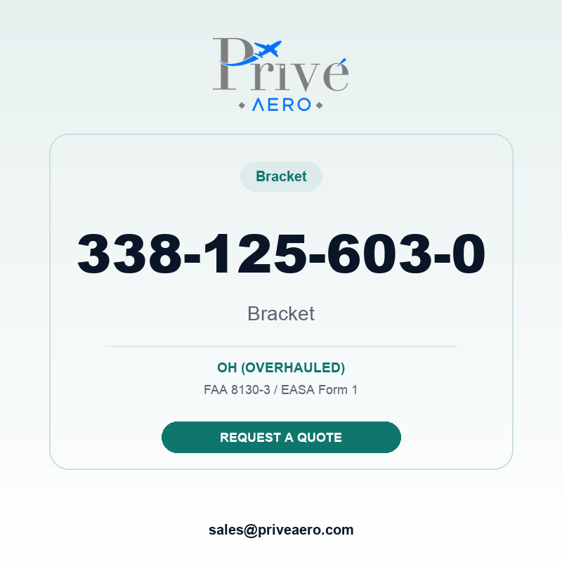 P/N 338-125-603-0 Bracket 338-125-603-0 Bracket – Privé Aero