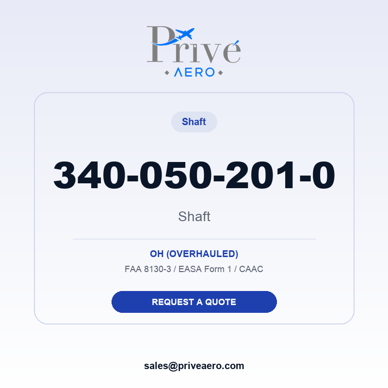 P/N 340-050-201-0 Shaft 340-050-201-0 Shaft – Privé Aero