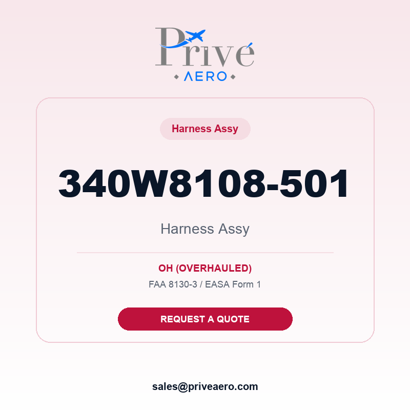 P/N 340W8108-501 Harness Assy 340W8108-501 Harness Assy – Privé Aero