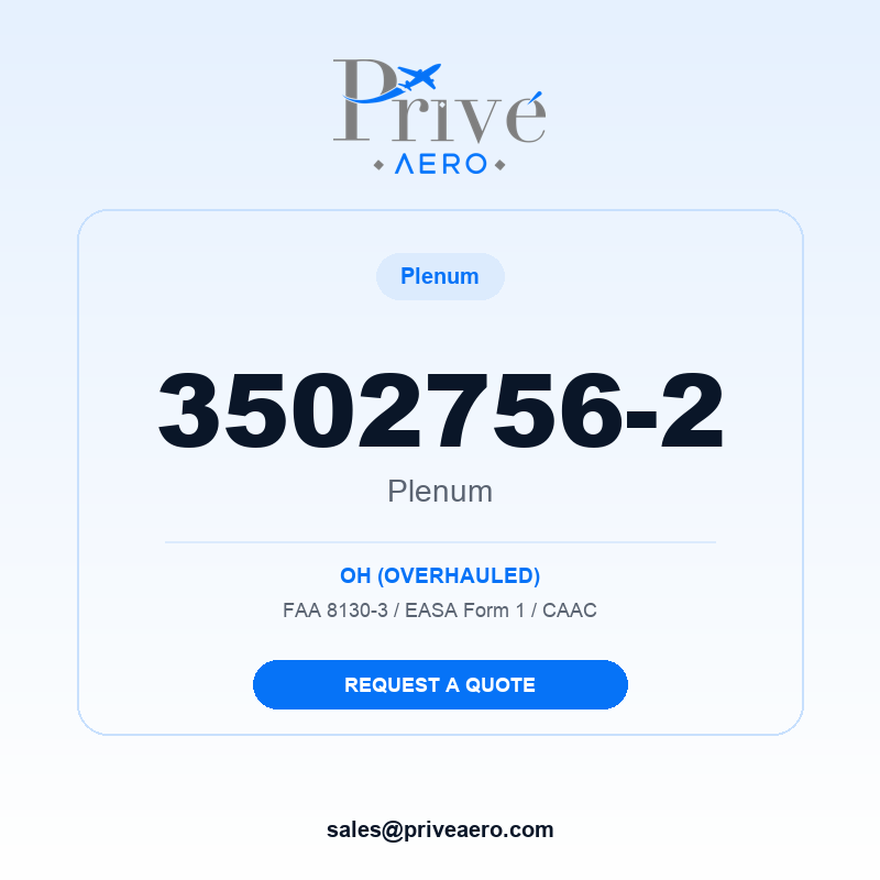 P/N 3502756-2 PLENUM 3502756-2 PLENUM – Privé Aero