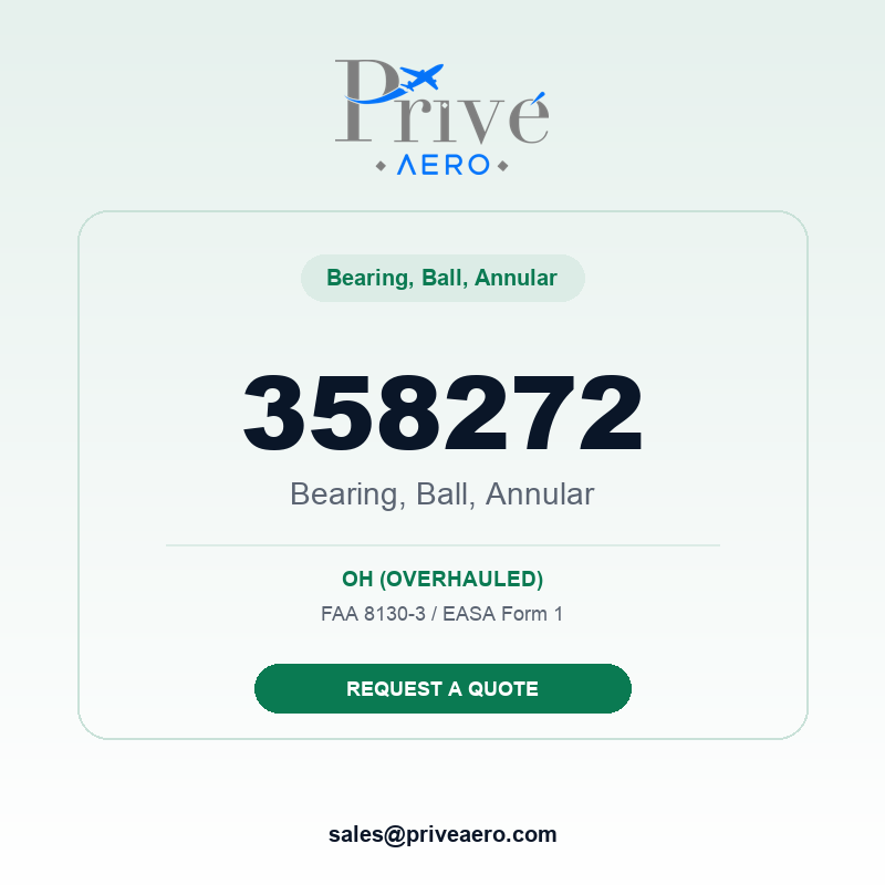 P/N 358272 Bearing, Ball, Annular 358272 Bearing, Ball, Annular – Privé Aero