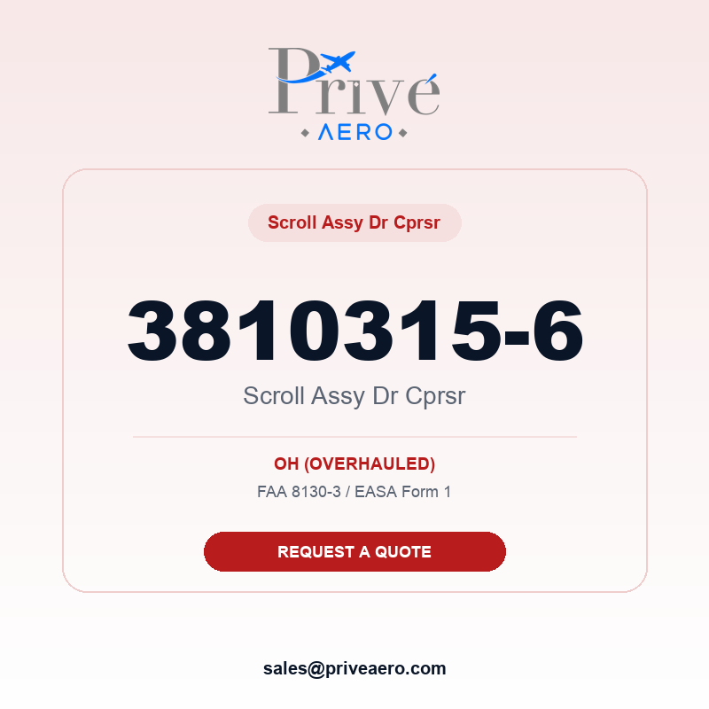 P/N 3810315-6 Scroll ASSY Dr Cprsr 3810315-6 Scroll ASSY Dr Cprsr – Privé Aero