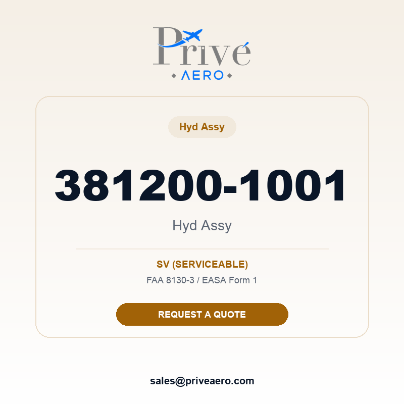 P/N 381200-1001 Hyd ASSY 381200-1001 Hyd ASSY – Privé Aero