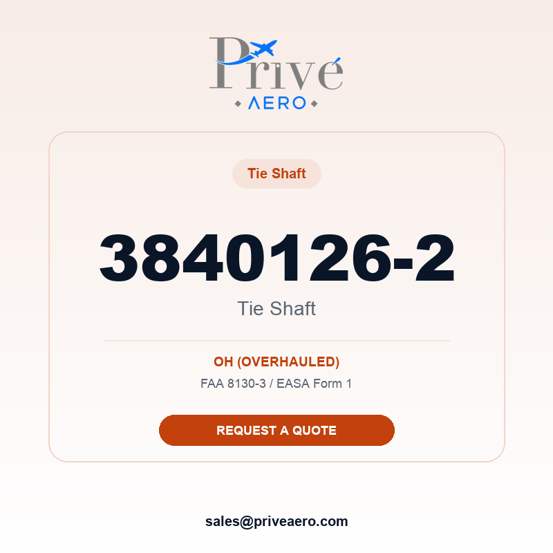 P/N 3840126-2 Tie Shaft 3840126-2 Tie Shaft – Privé Aero