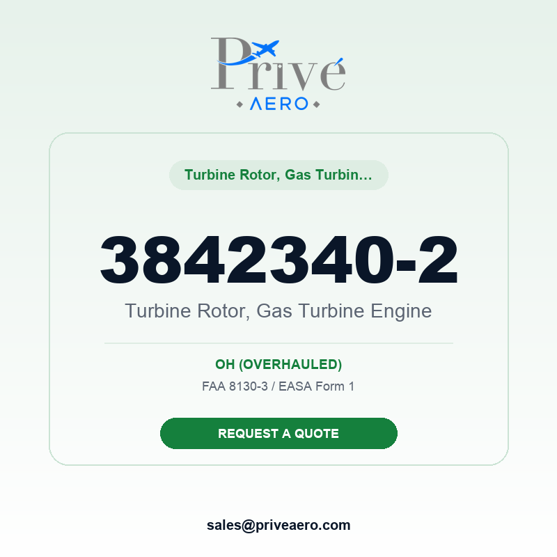 P/N 3842340-2 Turbine Rotor, Gas Turbine Engine 3842340-2 Turbine Rotor, Gas Turbine Engine – Privé Aero