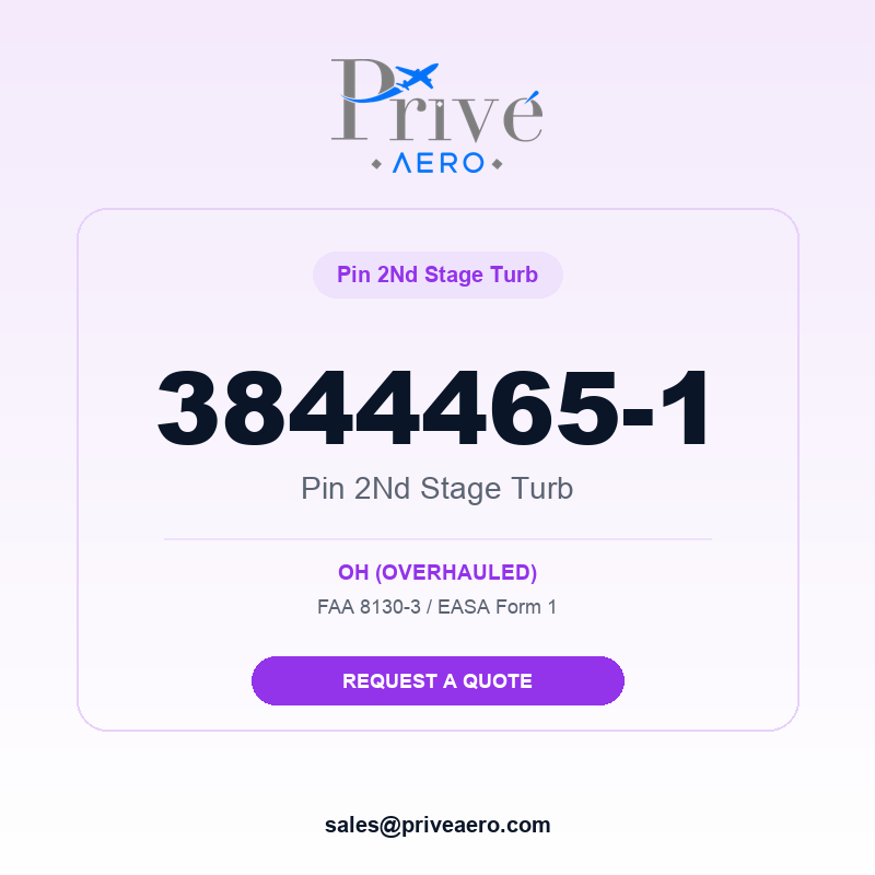 P/N 3844465-1 Pin 2nd Stage Turb 3844465-1 Pin 2nd Stage Turb – Privé Aero