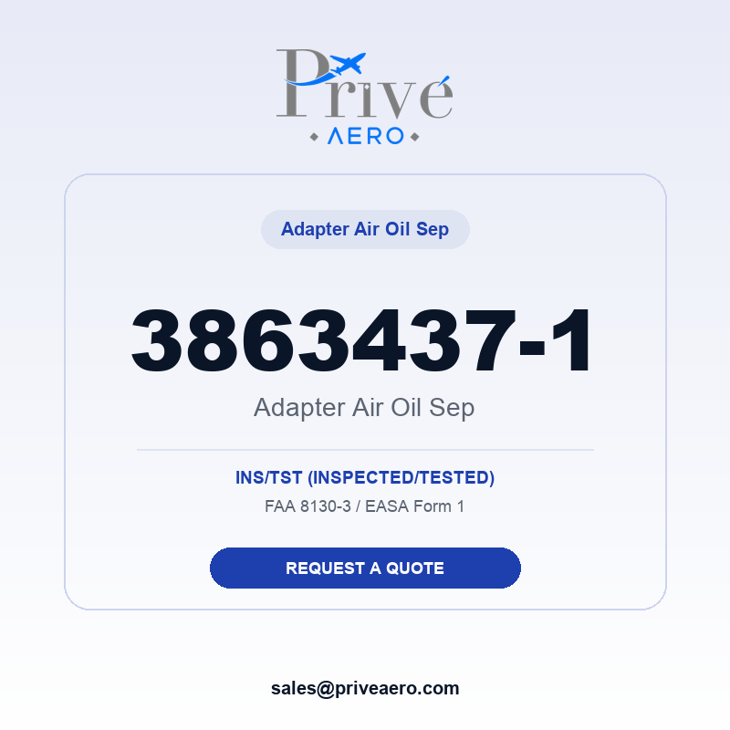 P/N 3863437-1 Adapter Air Oil Sep 3863437-1 Adapter Air Oil Sep – Privé Aero