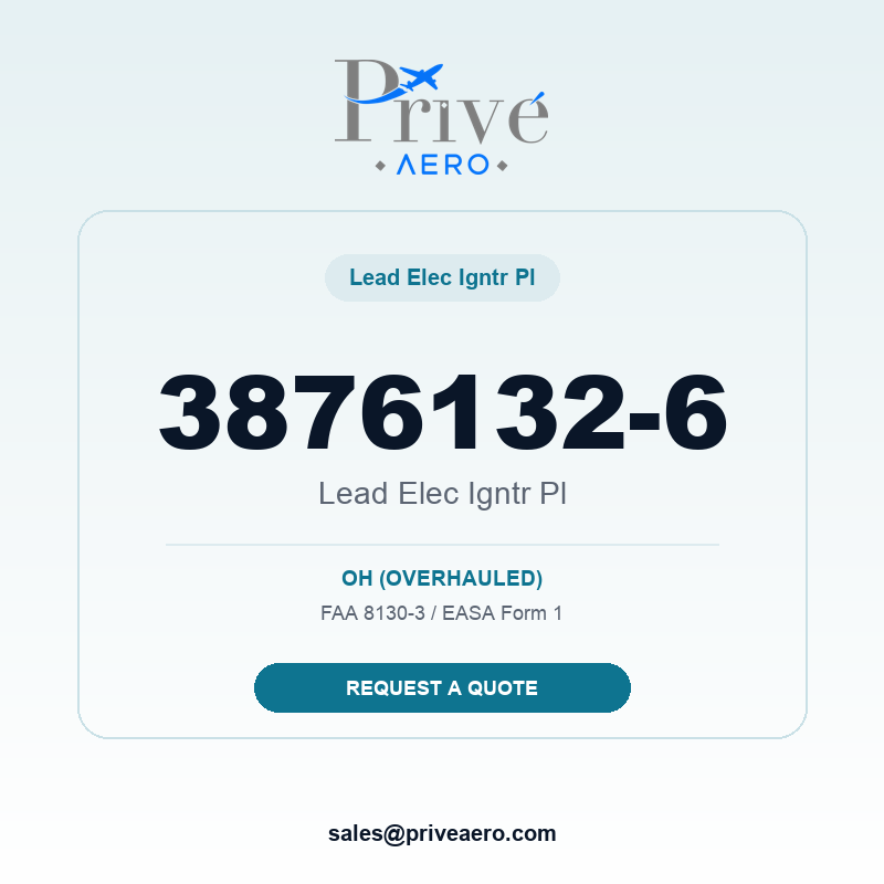P/N 3876132-6 Lead Elec Igntr Pl 3876132-6 Lead Elec Igntr Pl – Privé Aero