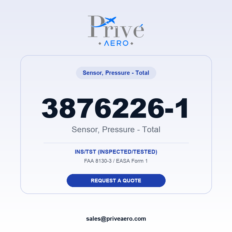 P/N 3876226-1 Sensor, Pressure - Total 3876226-1 Sensor, Pressure - Total – Privé Aero