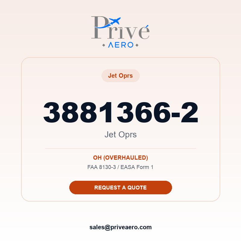 P/N 3881366-2 Jet Oprs 3881366-2 Jet Oprs – Privé Aero