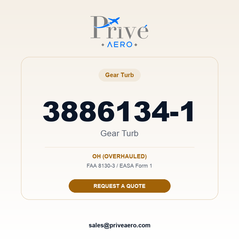 P/N 3886134-1 Gear Turb 3886134-1 Gear Turb – Privé Aero