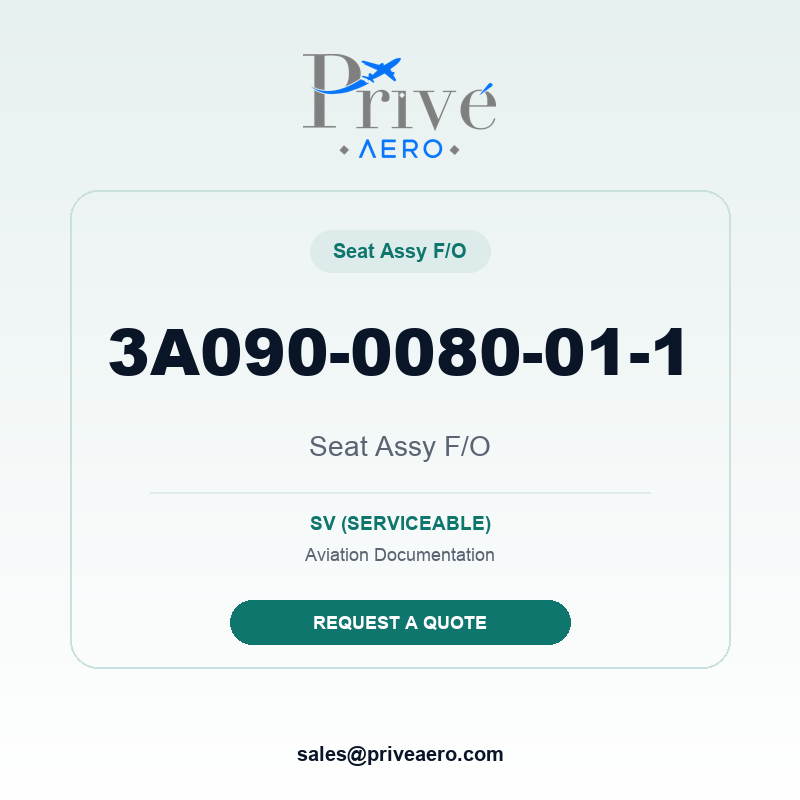 P/N 3A090-0080-01-1 Seat Assy F/O 3A090-0080-01-1 Seat Assy F/O – Privé Aero
