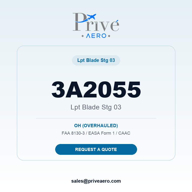 P/N 3A2055 LPT BLADE STG 03 3A2055 LPT BLADE STG 03 – Privé Aero