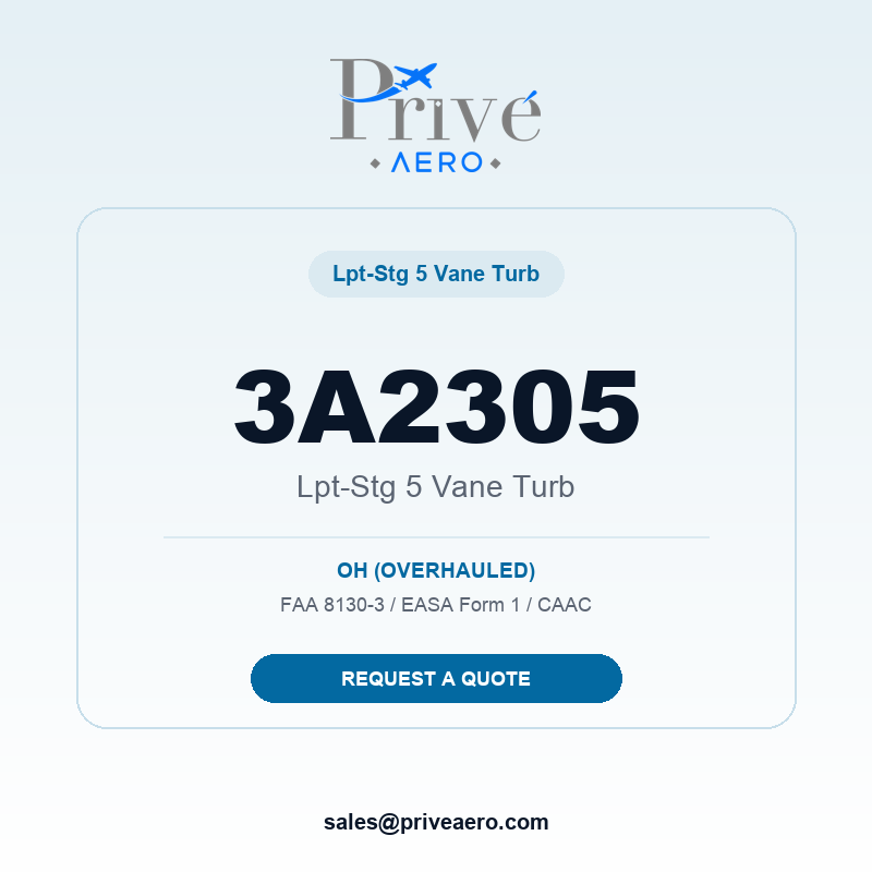 P/N 3A2305 LPT-STG 5 VANE TURB 3A2305 LPT-STG 5 VANE TURB – Privé Aero