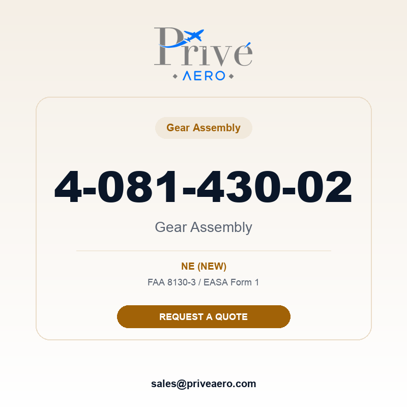 P/N 4-081-430-02 Gear Assembly 4-081-430-02 Gear Assembly – Privé Aero