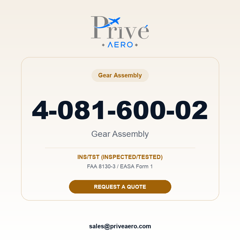 P/N 4-081-600-02 Gear Assembly 4-081-600-02 Gear Assembly – Privé Aero
