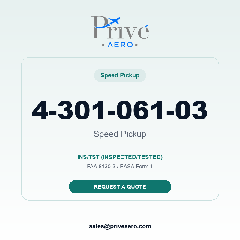 P/N 4-301-061-03 Speed Pickup 4-301-061-03 Speed Pickup – Privé Aero