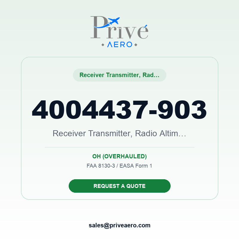 P/N 4004437-903 Receiver Transmitter, Radio Altimeter 4004437-903 Receiver Transmitter, Radio Altimeter – Privé Aero