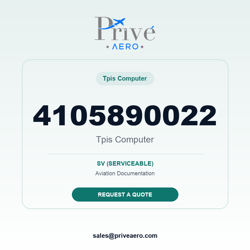 P/N 4105890022 Tpis Computer 4105890022 Tpis Computer – Privé Aero