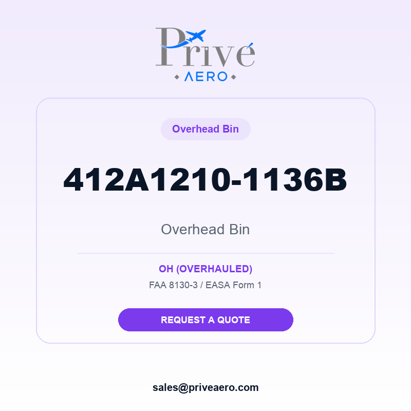 P/N 412A1210-1136B Overhead Bin 412A1210-1136B Overhead Bin – Privé Aero